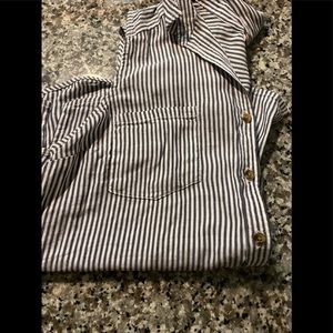 Striped Button Down Sleeveless Top size XL